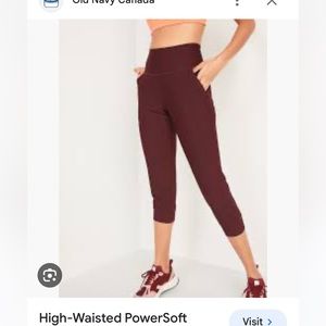 Old Navy Powersoft High Waisted cropped Joggers - size M